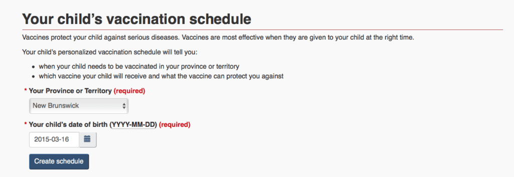 Vacinação no Canadá